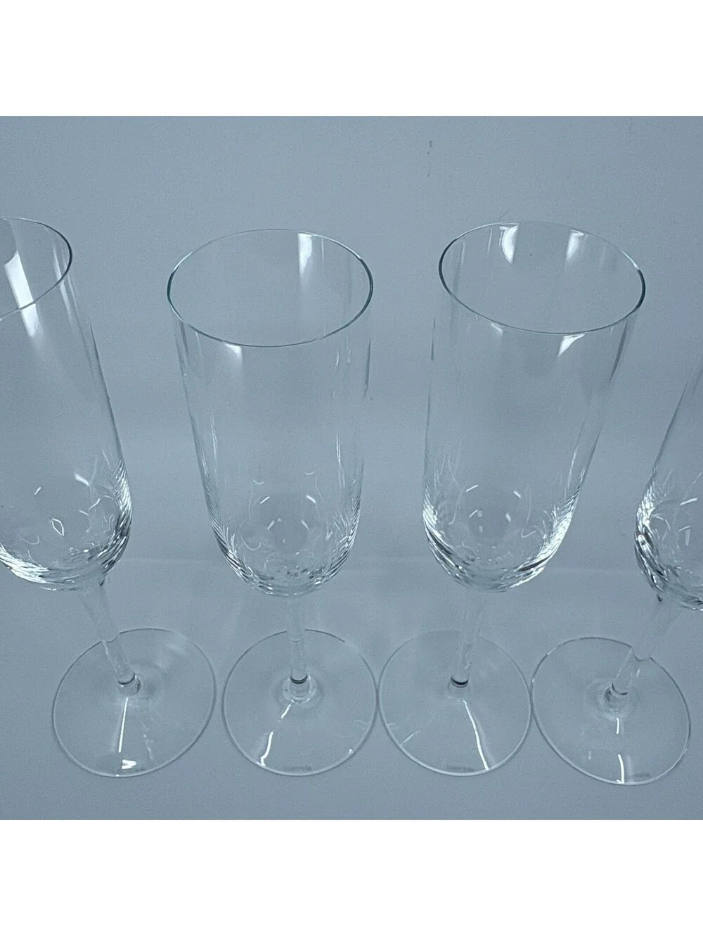 Tiffany & Co Crystal Champagne Flutes Set Of 4 With Boxes Vintage Classic